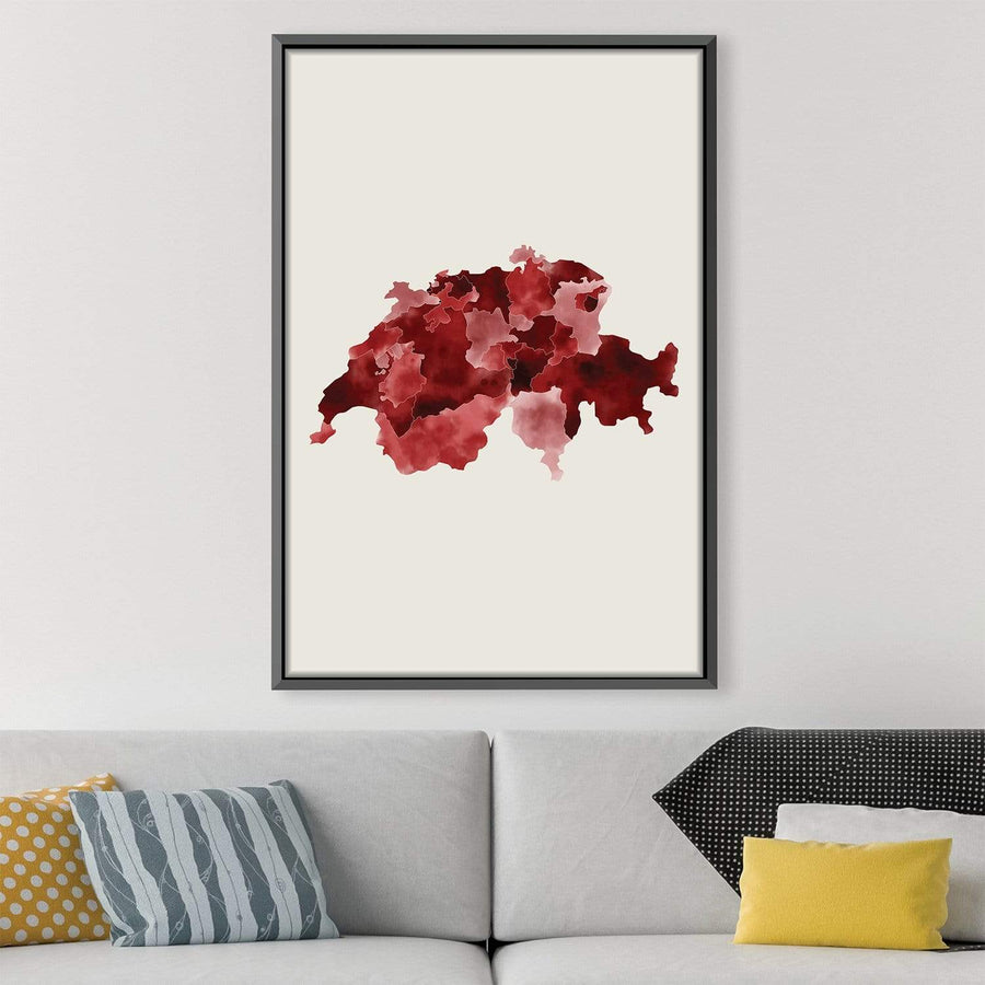 Switzerland Watercolor Canvas Art Clock Canvas