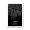 Sydney Black Map Canvas Art Clock Canvas