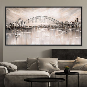 Sydney Skyline Canvas Art 50 x 25cm / Unframed Canvas Print Clock Canvas