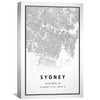 Sydney White Map Canvas Art Clock Canvas