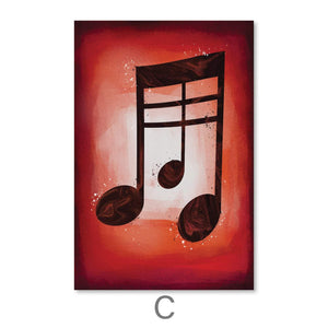 Symbols Of Sounds Canvas Art C / 30 x 45cm / Unframed Canvas Print Clock Canvas