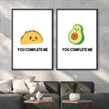 Taco and Avo Canvas Art Clock Canvas