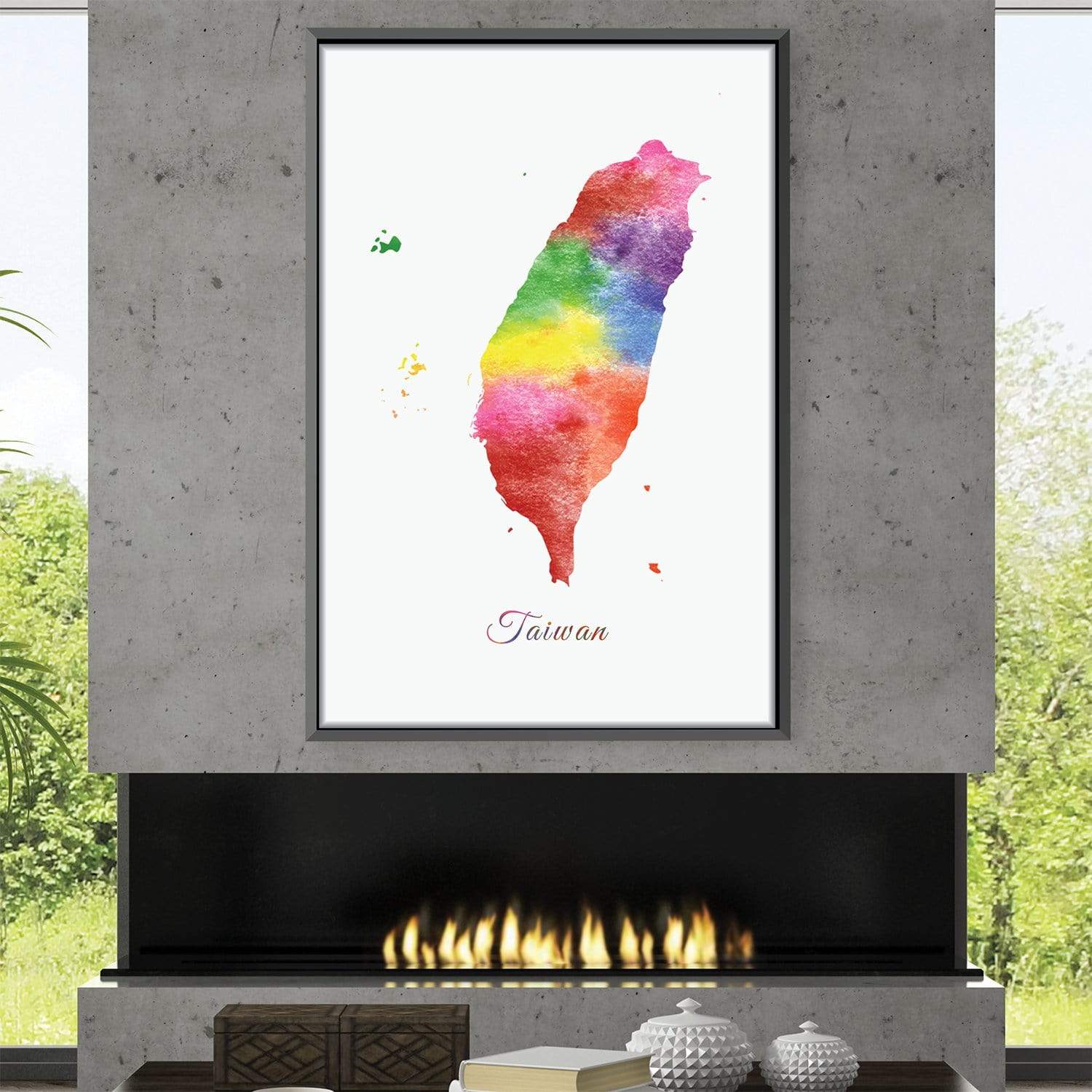 Taiwan Rainbow Canvas Art Clock Canvas