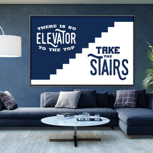 Take The Stairs Clock Canvas