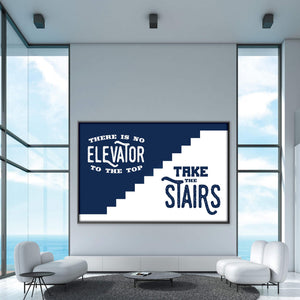Take The Stairs Clock Canvas