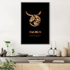 Taurus - Gold Canvas Art Clock Canvas