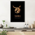 Taurus - Gold Canvas Art Clock Canvas