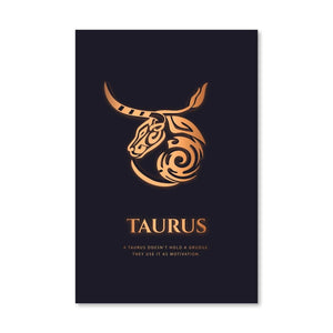 Taurus - Gold Canvas Art Clock Canvas