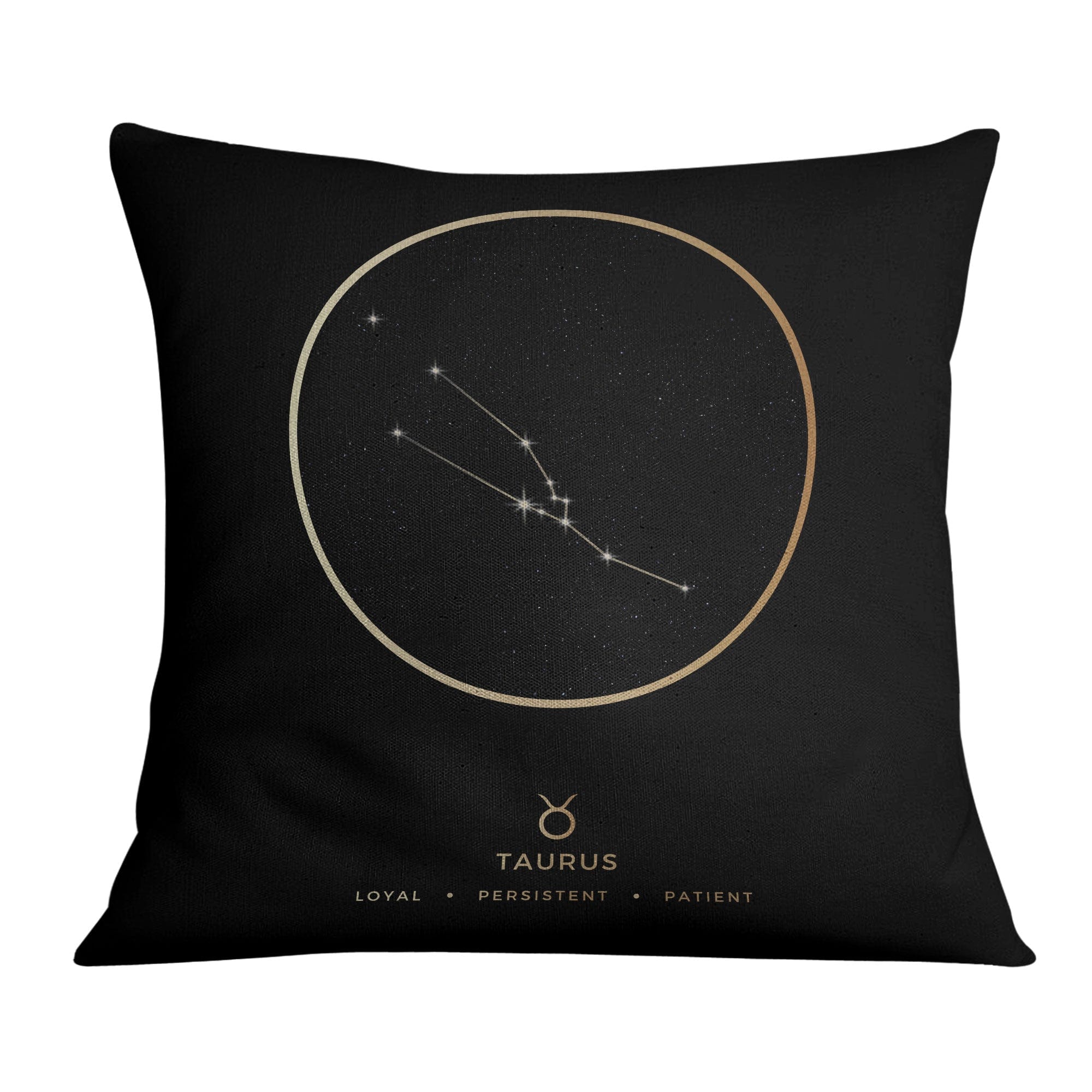 Taurus Traits Gold Cushion Cushion Cushion Square Clock Canvas