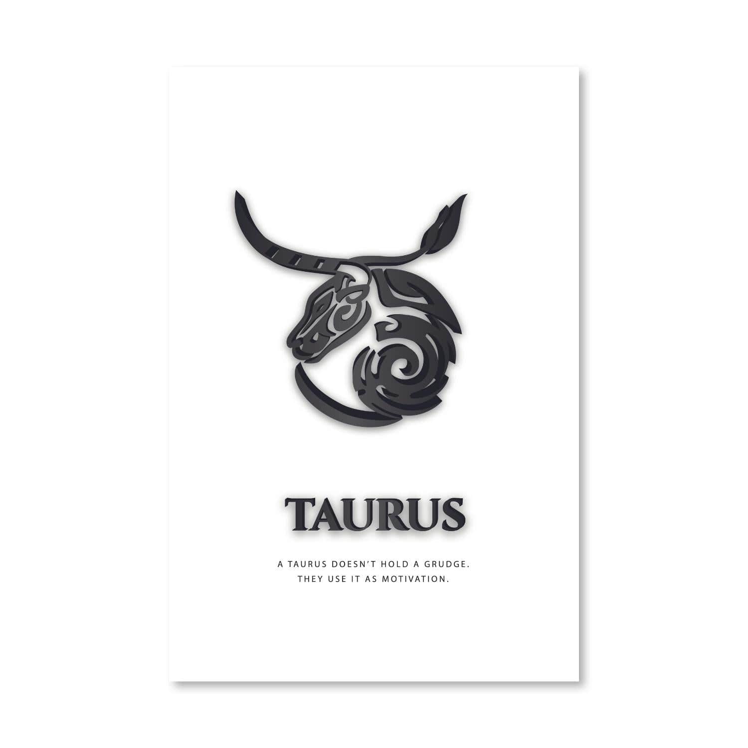 Taurus - White Canvas Art Clock Canvas