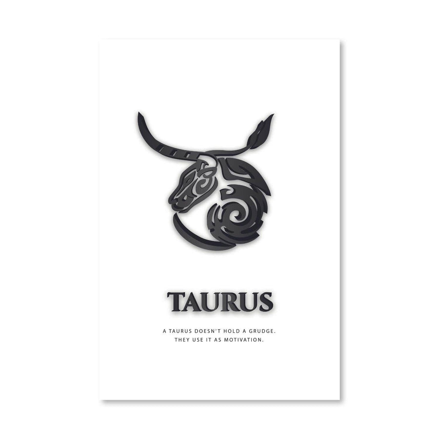 Taurus - White Canvas Art Clock Canvas