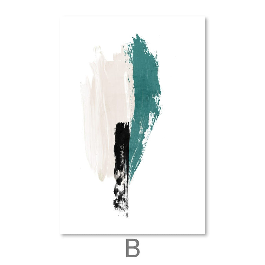 Teal Prestine Canvas Art B / 30 x 45cm / Unframed Canvas Print Clock Canvas