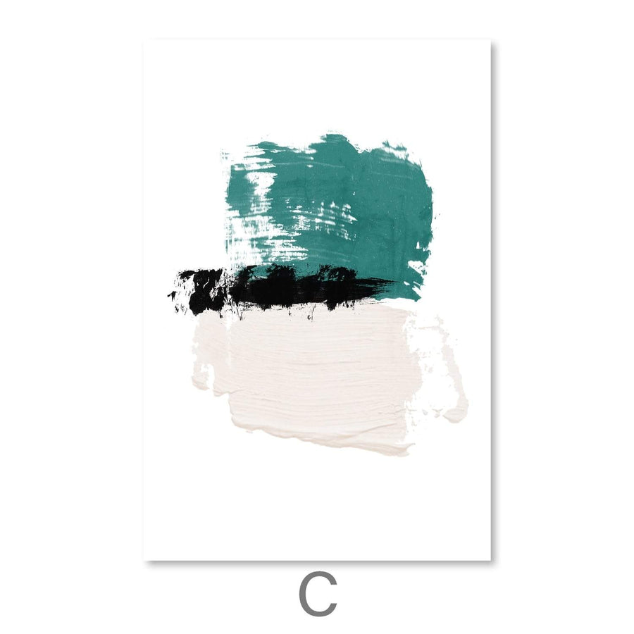 Teal Prestine Canvas Art C / 30 x 45cm / Unframed Canvas Print Clock Canvas
