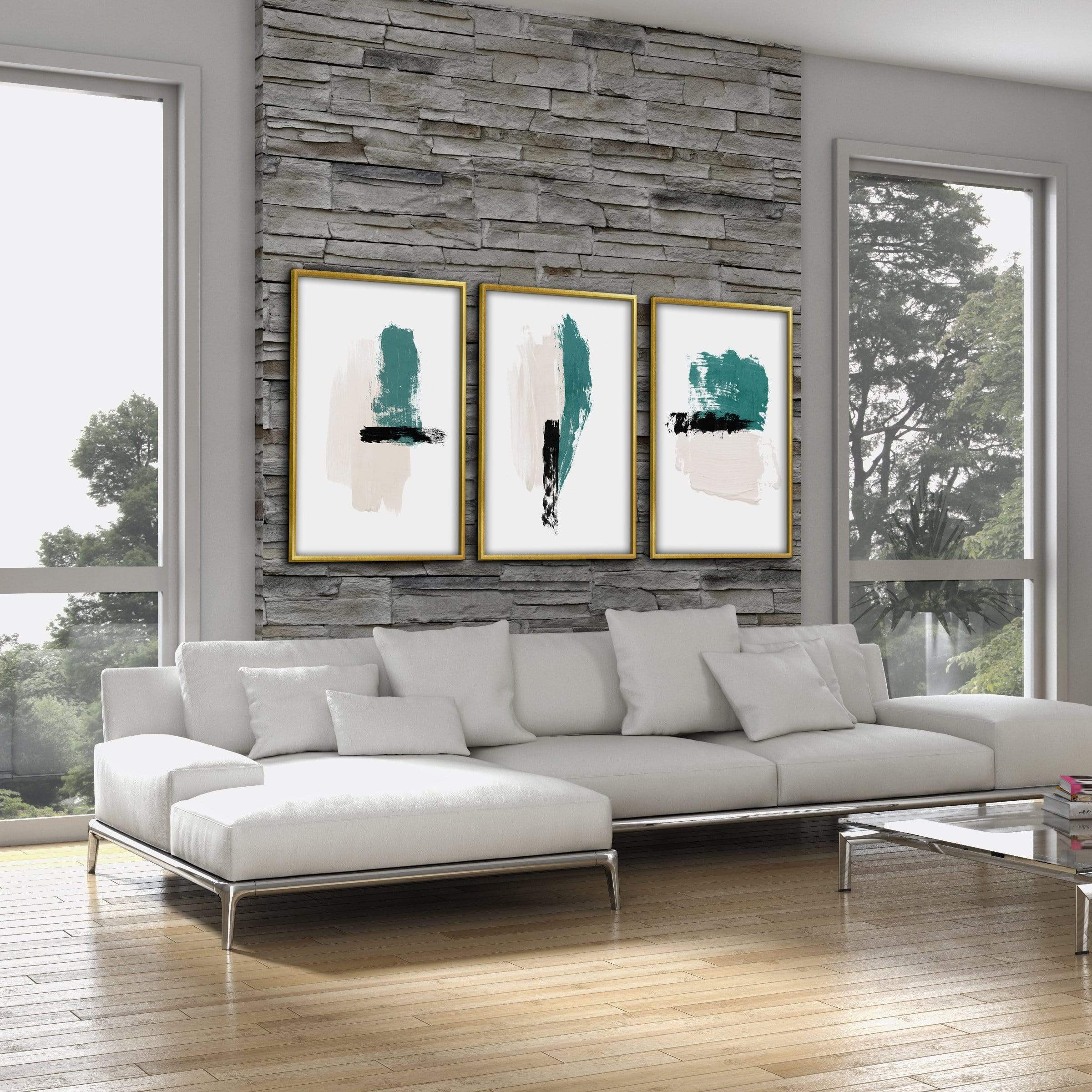 Teal Prestine Canvas Art Clock Canvas