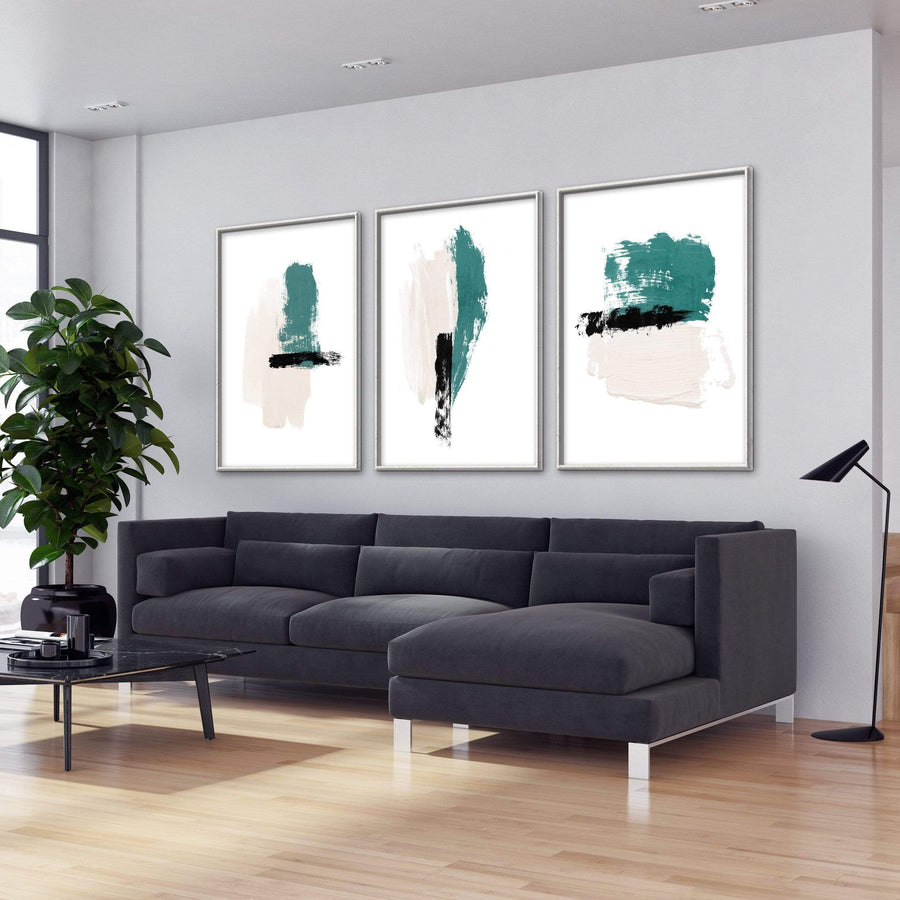 Teal Prestine Canvas Art Clock Canvas