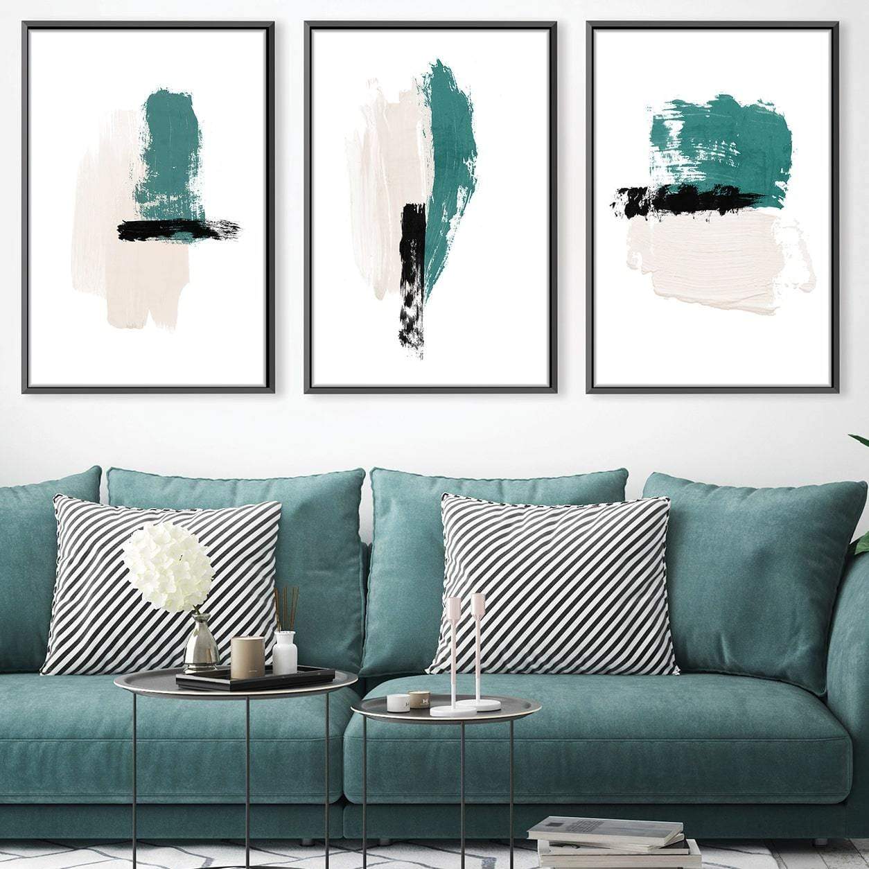 Teal Prestine Canvas Art Clock Canvas