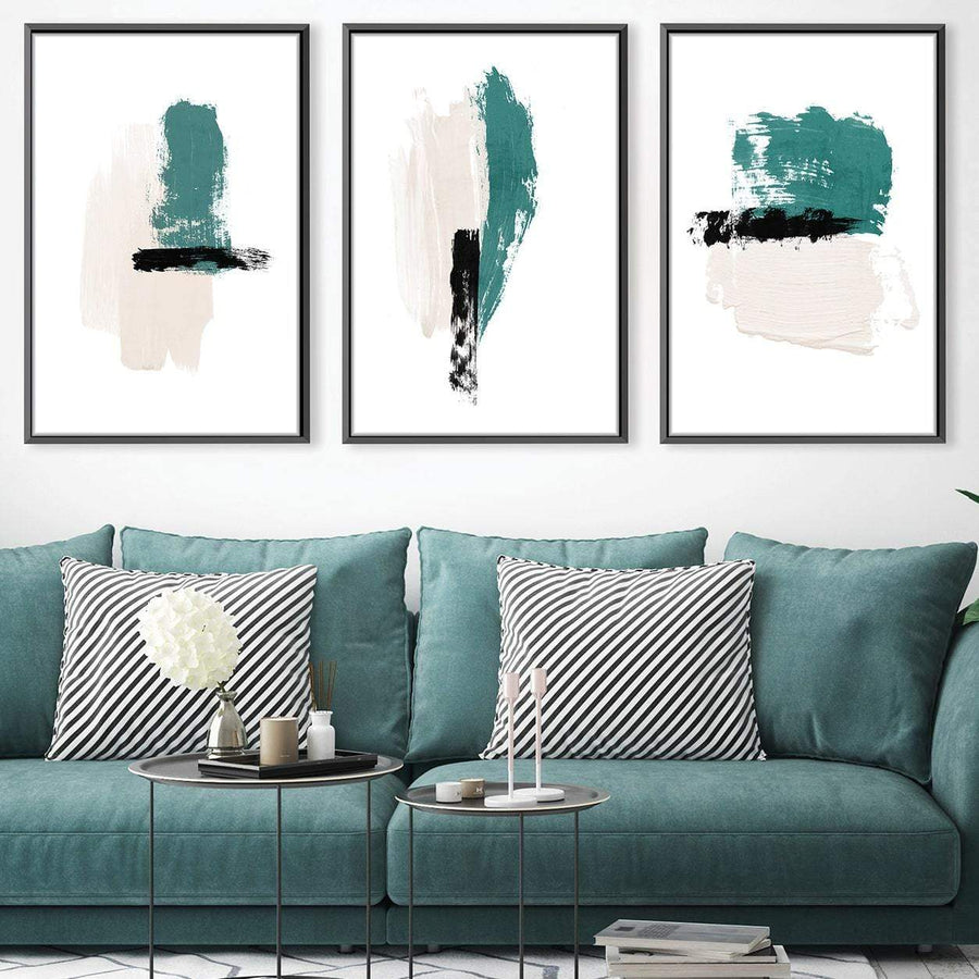 Teal Prestine Canvas Art Clock Canvas