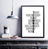 Teamwork Clock Canvas