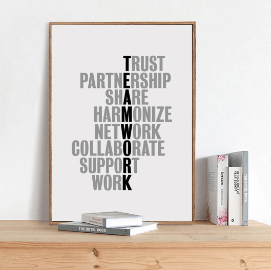 Teamwork Clock Canvas