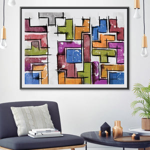 Tetris Sketches Canvas Art Clock Canvas