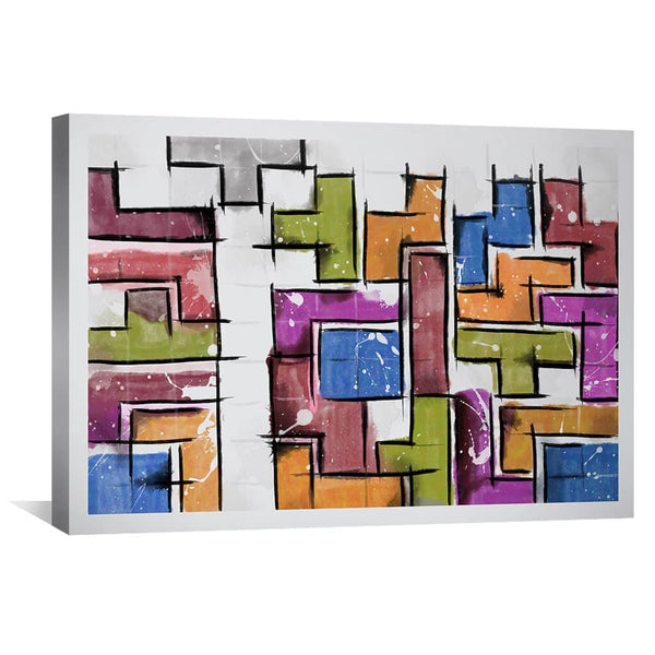 Tetris Sketches Canvas Art 45 x 30cm / Unframed Canvas Print Clock Canvas
