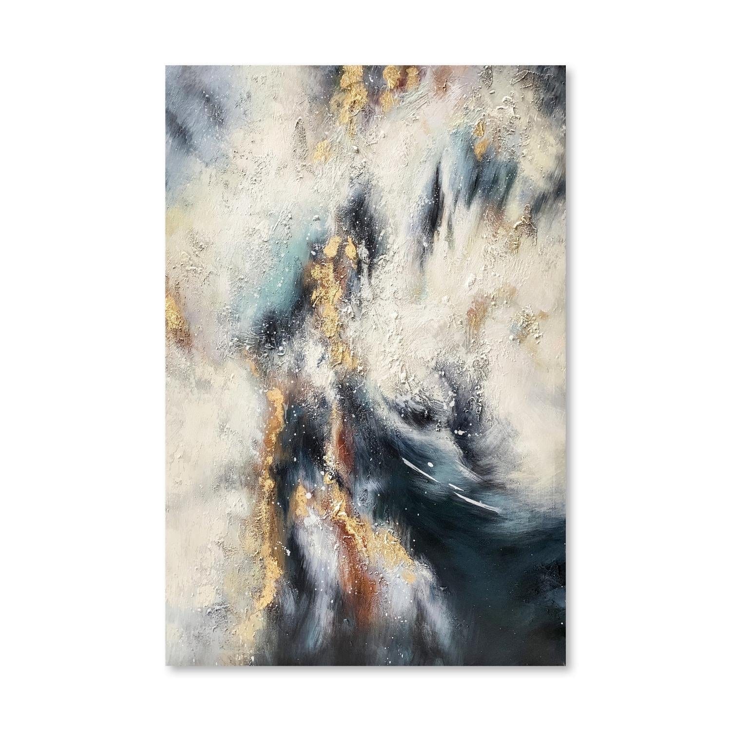 Textured Abstract Oil Painting Oil Clock Canvas