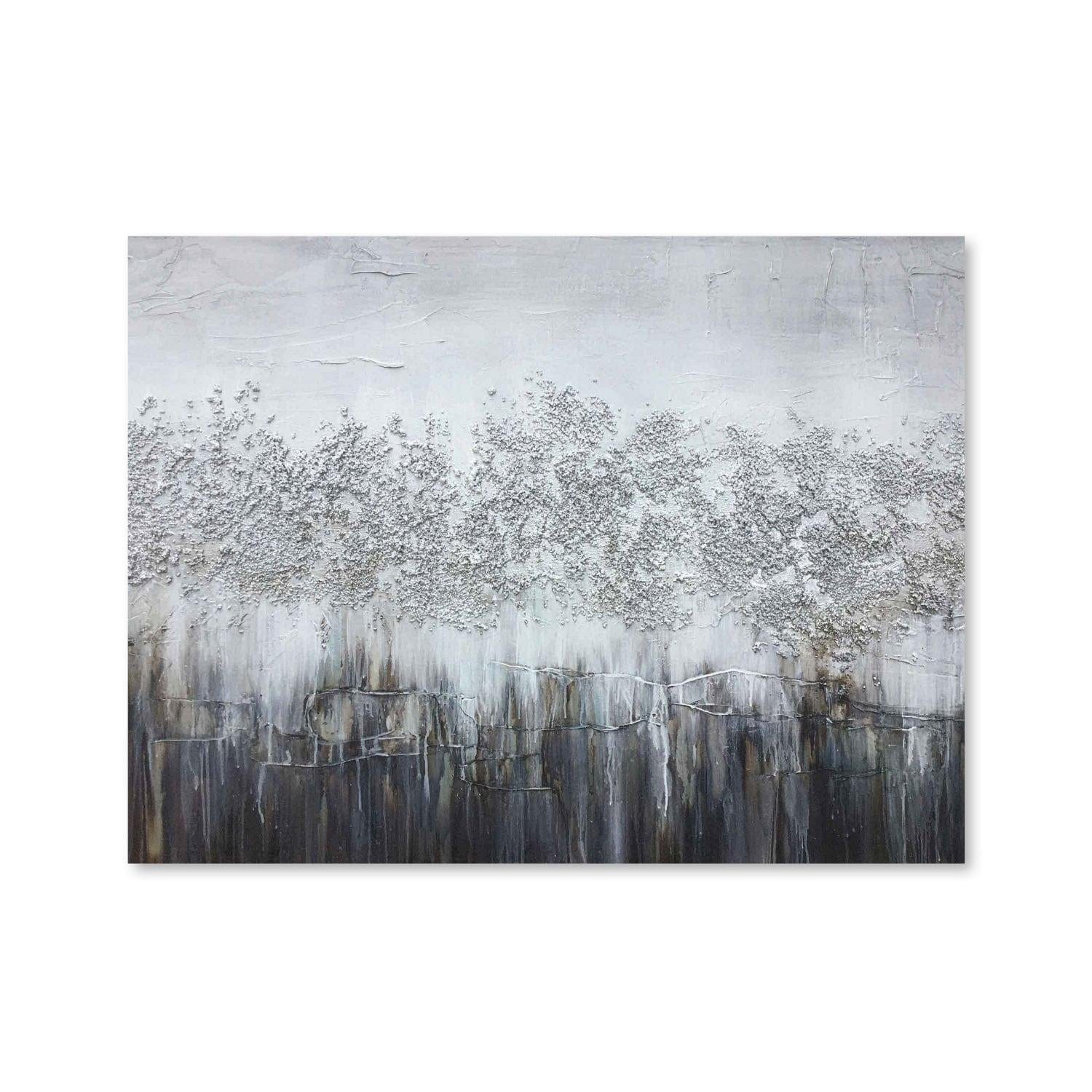 Textured Grey Oil Painting Oil Clock Canvas
