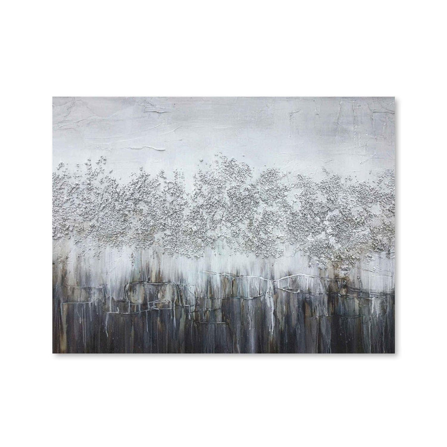 Textured Grey Oil Painting Oil Clock Canvas