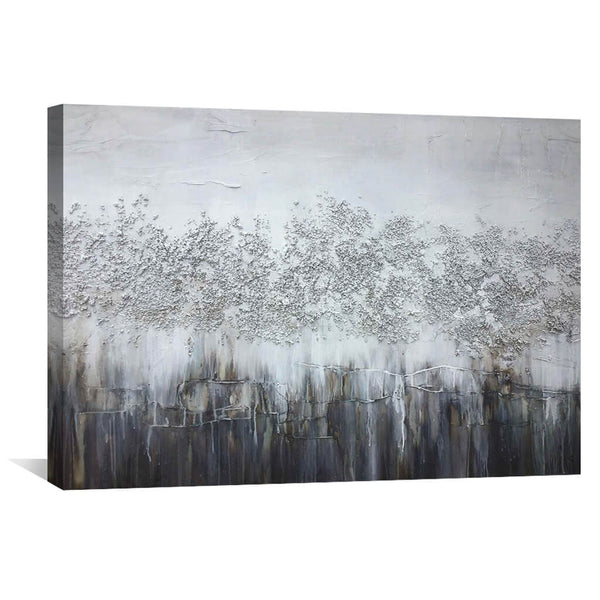 Textured Grey Oil Painting Oil Clock Canvas