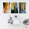 The Abstract Curtain Canvas Art Set of 3 / 40 x 50cm / Standard Gallery Wrap Clock Canvas