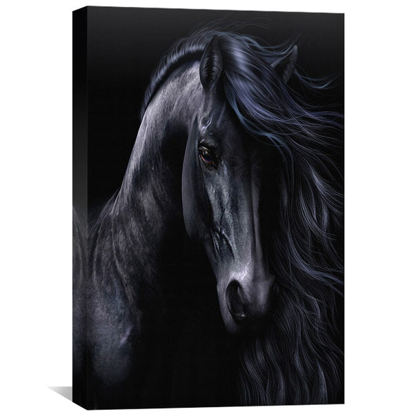 The Black Canvas Art 30 x 45cm / Unframed Canvas Print Clock Canvas
