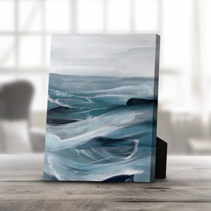 The Brushed Ocean C Desktop Canvas Desktop Canvas 25 x 20cm Clock Canvas