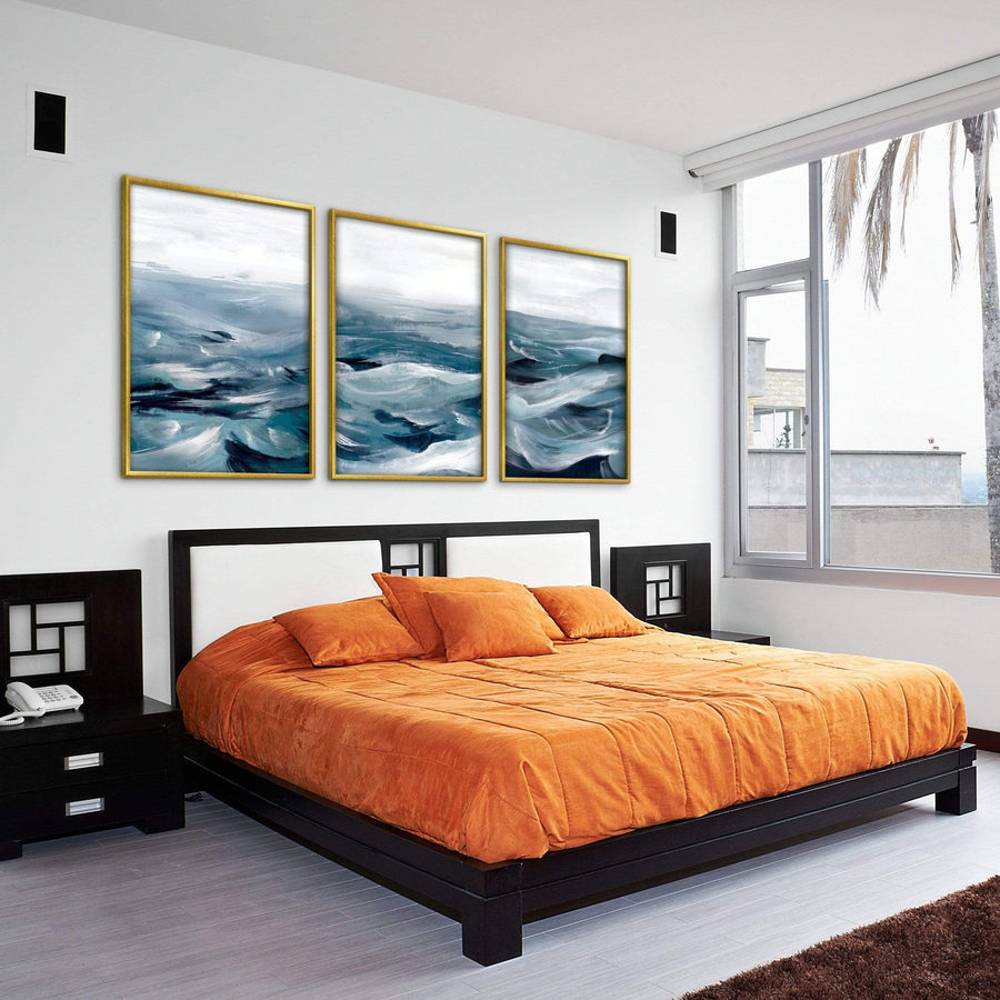 The Brushed Ocean Canvas Art Clock Canvas