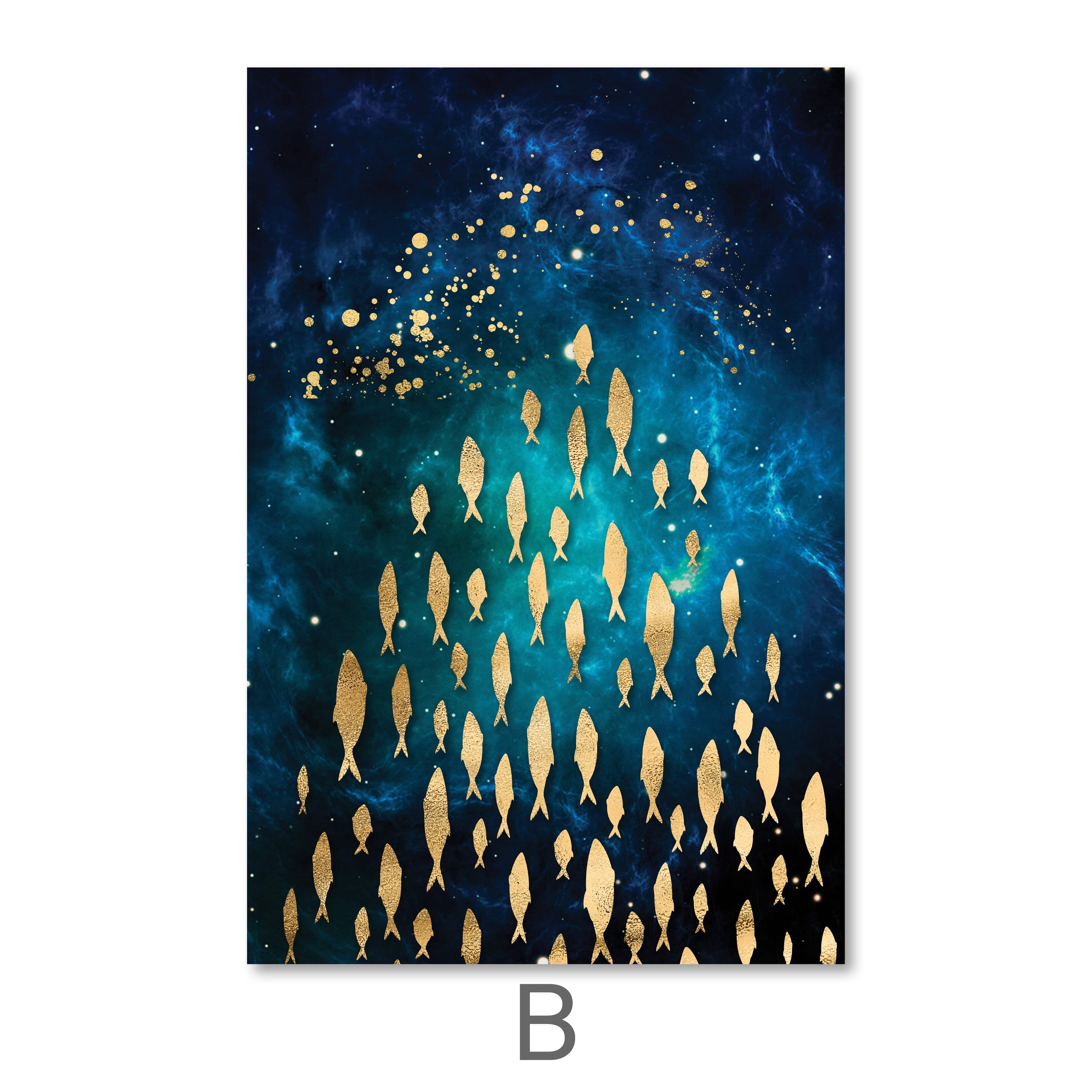 The Golden Array Canvas Art B / 40 x 60cm / Unframed Canvas Print Clock Canvas