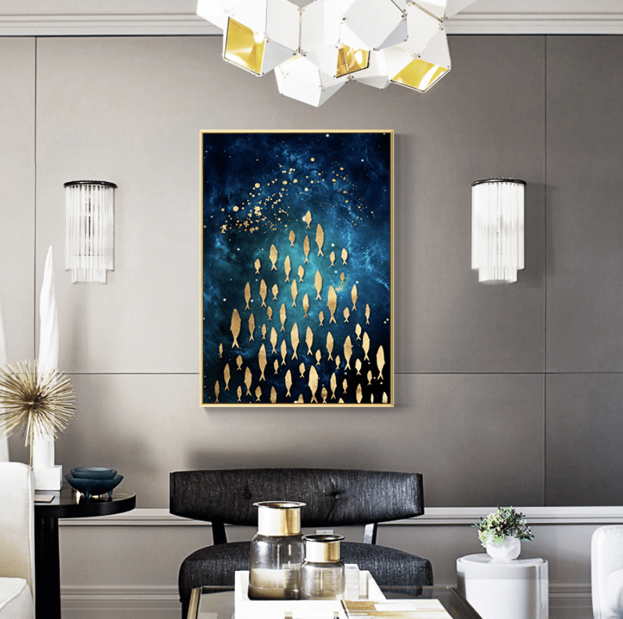 The Golden Array Canvas Art Clock Canvas
