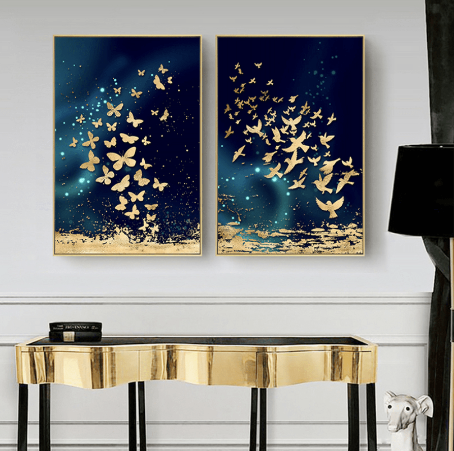The Golden Array Canvas Art Clock Canvas