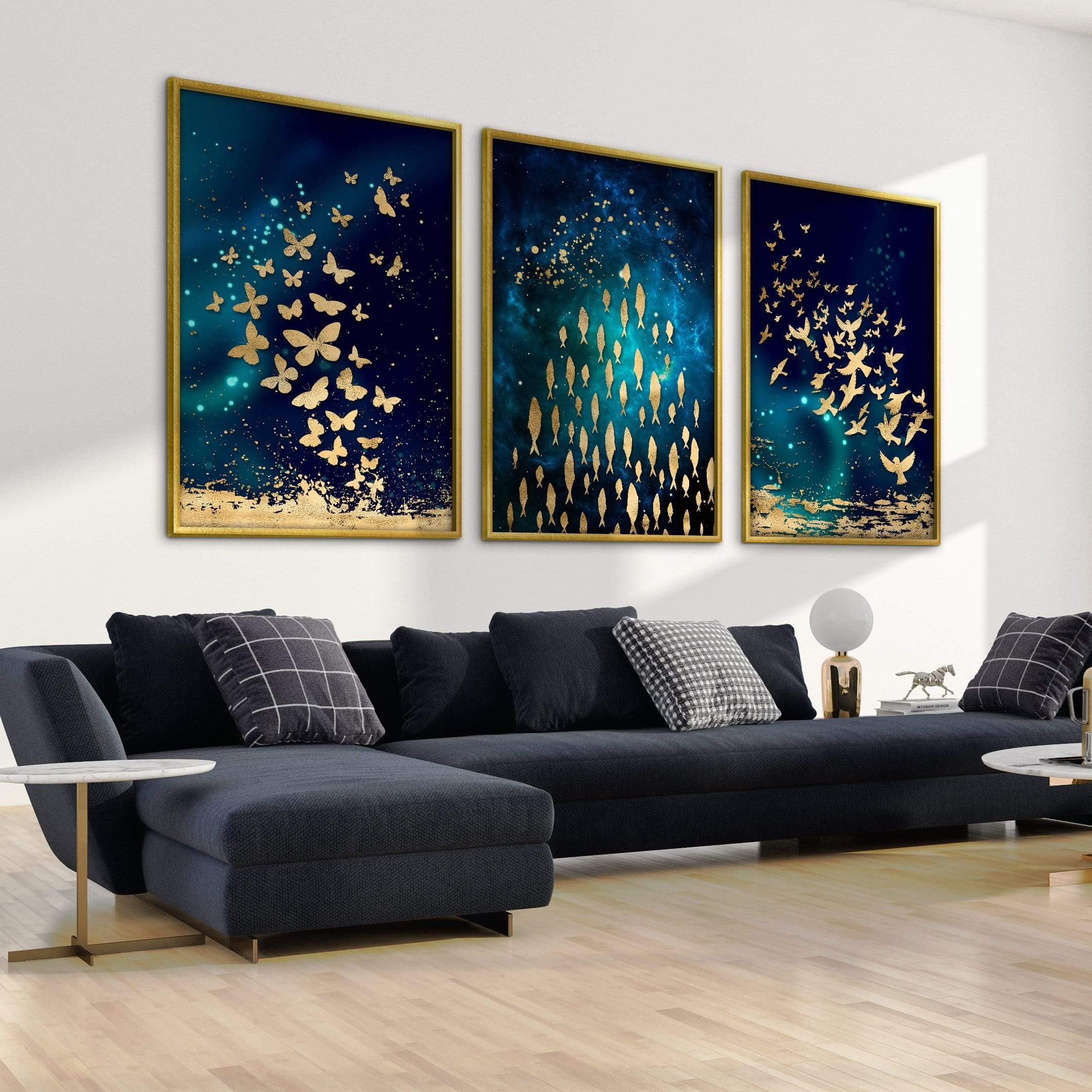 The Golden Array Canvas Art Clock Canvas