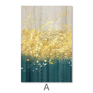 The Golden Splash Canvas Art A / 40 x 50cm / No Board - Canvas Print Only Clock Canvas