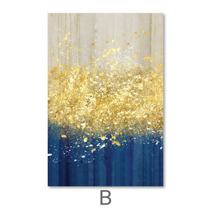 The Golden Splash Canvas Art B / 40 x 50cm / No Board - Canvas Print Only Clock Canvas