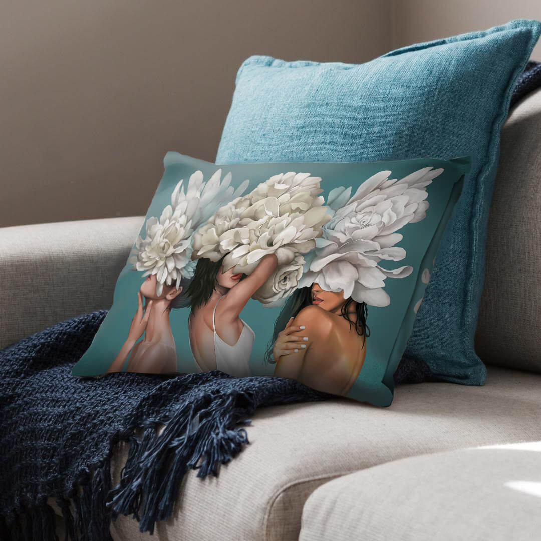 The Hidden Woman Cushion Cushion 48 x 33cm Clock Canvas