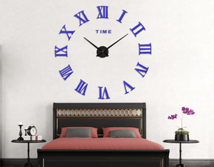 The Roman Clock Blue Clock Canvas