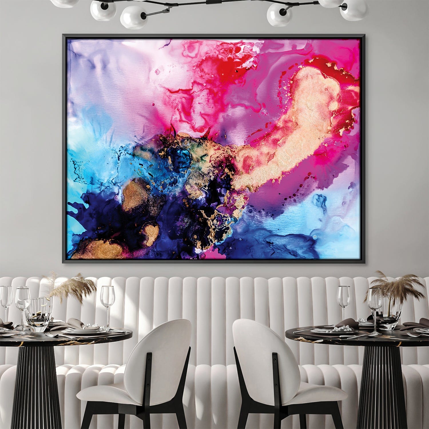 The Universe, Etched in Gold Canvas Art 45 x 30cm / Unframed Canvas Print Clock Canvas