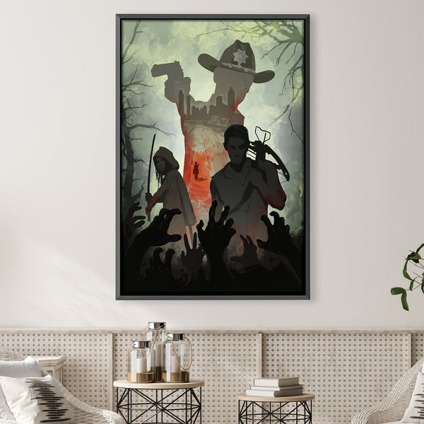 The Walking Dead Silhouette Canvas Art 30 x 45cm / Unframed Canvas Print Clock Canvas
