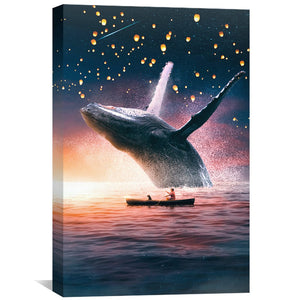 The Whale Canvas Art Clock Canvas