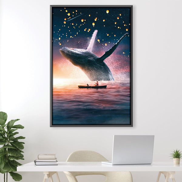 The Whale Canvas Art 30 x 45cm / Unframed Canvas Print Clock Canvas
