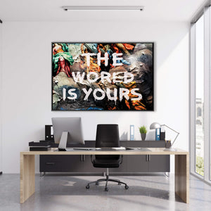 The World is Yours Clock Canvas
