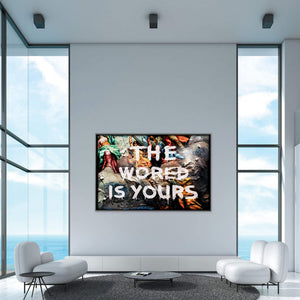 The World is Yours Clock Canvas