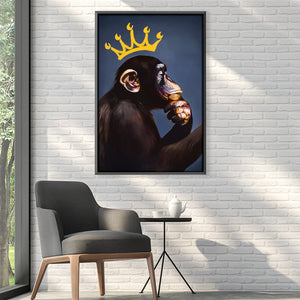 Thinking Primate Canvas Art Clock Canvas