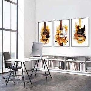 Three Guitarists Canvas Art Clock Canvas