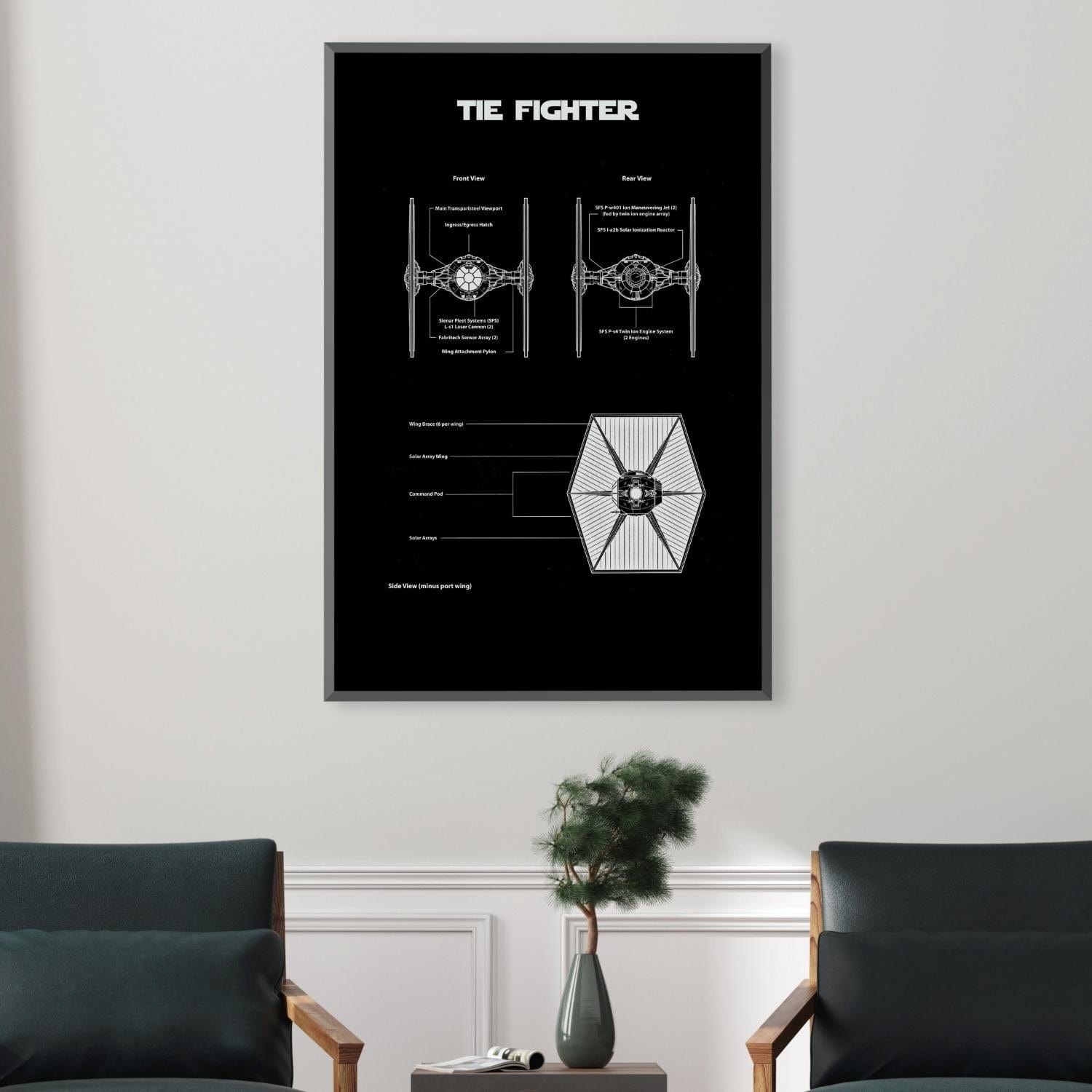 Tie Fighter Blueprint Canvas product thumbnail